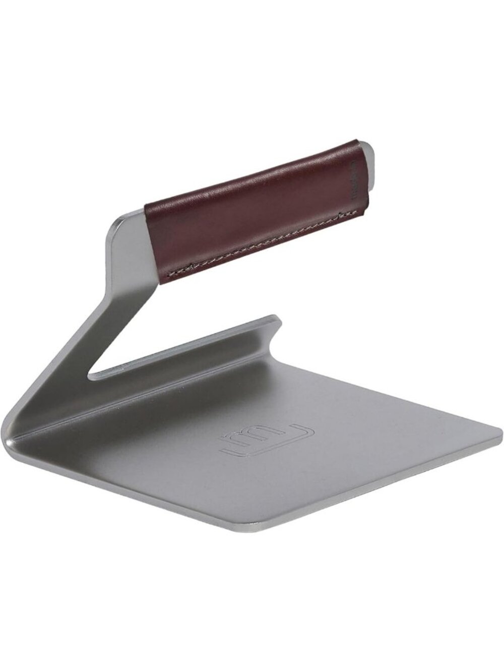 Stainless Steel Grill Press with Removable Leather Handle - Premium Cooking Tool